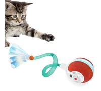YVE LIFE Balle interactive pour chat d'intérieur - Balle agile avec queue en maille élastique - Jouet automatique pour chats adultes qui s'ennuient - Activé par le mouvement (bordeaux)