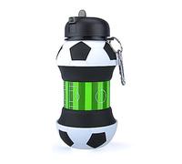 YverLand Bouteille d'eau pliable pour garçons et filles sans BPA - Gourde de camping pour enfants - Personnalisable avec votre sport - Ballon d'eau compact pour cadeau original (football)