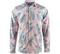 Yves Enzo Chemise pour homme rose avec imprimé floral 202-3 S-XXL, Rose, turquoise, gris, L
