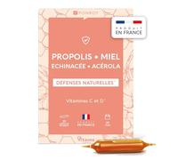 Yves Ponroy Défenses Naturelles - Complément Alimentaire Système Immunitaire - A base de Miel, Acérola, Propolis, Echinacea, Vitamine C, Vitamine D - 20 Ampoules - 20 Jours - Fabriqué en France