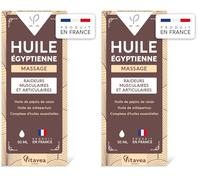 Yves Ponroy Huile Egyptienne - Huile de Massage Relaxante - Huiles Essentielles, Huile de Pépins de Raisin et Millepertuis - Raideurs Musculaires et Articulaires - 50 ml - Fabriquée en France
