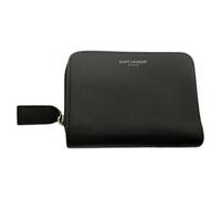 Yves Saint Laurent Vintage - Portefeuille compact zippé Rive Gauche en cuir grainé Pre-owned - Femme - Pre-owned - Gris - Taille: ONE Size