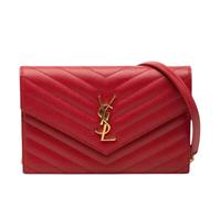 Yves Saint Laurent Vintage - Pre-owned Cassandre Envelope Wallet on Chain - Femme - Pre-owned - Rouge - Taille: ONE Size