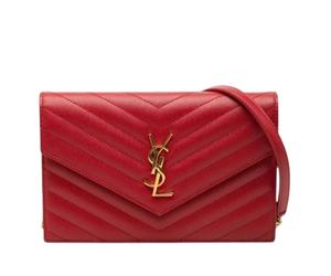 Yves Saint Laurent Vintage - Pre-owned Cassandre Envelope Wallet on Chain - Femme - Pre-owned - Rouge - Taille: ONE Size