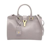 Yves Saint Laurent Vintage - Pre-owned Petit Cabas Y-line Sac à main en cuir 2way - Femme - Pre-owned - Gris - Taille: ONE Size