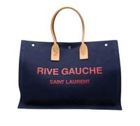 Yves Saint Laurent Vintage - Pre-owned Rive Gauche Canvas Leather Tote Bag - Femme - Pre-owned - Bleu - Taille: ONE Size