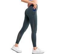 Yvette Leggings Sport Femme avec Poches Maille Respirant Taille Haute Pantalon de Sport Opaque pour Fitness Yoga Danse Gris-361 S
