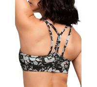 Yvette Soutien Gorge de Sport Femme Rembourré à Bas Impact pour sans Armatures Dos Croisé pour Yoga Bra Tops Fitness Noir Imprimé S