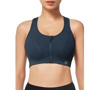 Yvette Soutien-Gorge de Sport Femmes Zippée Devant | Soutien élevé, dos racerback en mesh, idéal pour la course