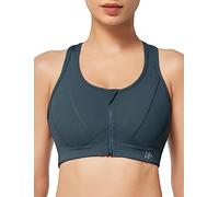 Yvette Soutien-Gorge de Sport Femmes Zippée Devant | Soutien élevé, dos racerback en mesh, idéal pour la course