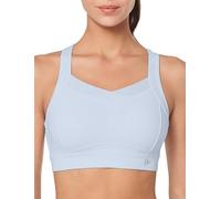 Yvette Soutien-gorge de sport pour femme - Maintien solide avec crochet et œillet - Grandes tailles - Course à pied - Fitness, bleu clair, 5XL grande taille