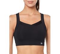 Yvette Soutien-gorge de sport pour femme - Maintien solide avec crochet et œillet - Grandes tailles - Course à pied - Fitness, Noir , 4XL