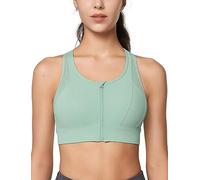 Yvette Soutien-Gorge de Sport zippé sur Le Devant | impact élevé, grand buste, dos nageur en maille, coussinets cousus, pour courir en salle de sport