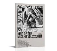 YVFCIRXTT Denzel Curry King of The Mischievous South Vol. 2 Impression d'art moderne de style rétro Décoration murale pour salon, cuisine, café, café, affiche imperméable 60 x 90 cm, style cadre