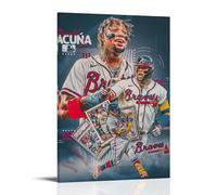 YVFCIRXTT Ronald Acuña Jr. Affiche murale imperméable de style rétro pour salon, cuisine, café, 50 x 75 cm, style cadre