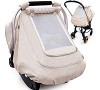 YVMVDV Housse de siège auto imperméable pour bébé - Pour temps froid - Pour garçons et filles - Garde les bébés au chaud et confortable - Beige