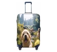 YVNKHKU A Lively Little Dog Housse de valise extensible - Durable, anti-rayures, convient aux bagages de 45,7 à 81,3 cm, facile à laver et protection de voyage, noir, Large