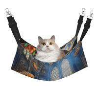 YVNKHKU Hamac pour chat réversible avec temple sous-marin et poisson à suspendre, doux et respirant, lit réglable pour chaton, chiot ou petit et grand