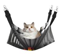 YVNKHKU Hamac pour chat réversible noir et blanc avec rendu 3D à suspendre, doux, respirant, lit réglable pour chaton, chiot ou petit et grand