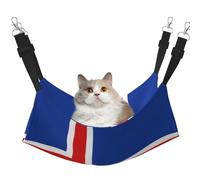YVNKHKU Hamac réversible à suspendre avec drapeau de l'Islande pour chat, doux, respirant, lit réglable pour chaton chiot ou petit et grand