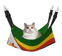 YVNKHKU Hamac réversible à suspendre avec drapeau du Zimbabwe pour chat - Doux et respirant - Lit réglable pour chaton chiot ou petit et grand