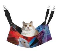 YVNKHKU Hamac réversible à suspendre pour chat avec illustration de transfiguration - Doux et respirant - Lit réglable pour chaton chiot ou petit et grand