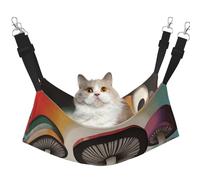 YVNKHKU Hamac réversible à suspendre pour chat Motif champignon magique doux respirant Lit réglable pour chaton chiot ou petit moyen