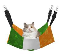 YVNKHKU Hamac réversible à suspendre pour chat Motif drapeau irlandais doux et respirant Lit réglable pour chaton chiot ou petit et grand