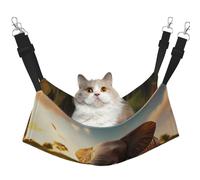 YVNKHKU Hamac réversible à suspendre pour chat Motif éléphant dans le champ de tournesol Doux respirant Lit réglable pour chaton chiot ou petit et grand