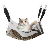 YVNKHKU Hamac réversible pour chat avec illustration d'animaux sauvages à suspendre, doux et respirant, lit réglable pour chaton chiot ou petit grand