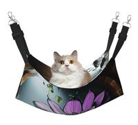 YVNKHKU Hamac réversible pour chat motif fleurs de lotus, urbain ruines, doux et respirant, lit réglable pour chaton, chiot ou petit et grand