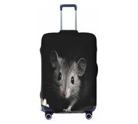 YVNKHKU Housse de valise extensible « A mouse in the darkness », durable, anti-rayures, convient aux bagages de 45,7 à 81,3 cm, facile à laver et protection de voyage, noir, Small