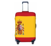 YVNKHKU Housse de valise extensible avec drapeau espagnol - Durable, anti-rayures, convient aux bagages de 45,7 à 81,3 cm, facile à laver et protection de voyage, noir, Small