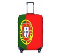 YVNKHKU Housse de valise extensible avec drapeau portugais - Durable, anti-rayures, convient aux bagages de 45,7 à 81,3 cm, facile à laver et protection de voyage, noir, Large