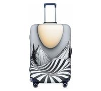 YVNKHKU Housse de valise extensible Gris/blanc Mountains and the sun - Durable, anti-rayures, convient aux bagages de 45,7 à 81,3 cm, facile à laver et protection de voyage, noir, Small