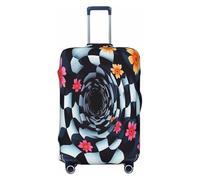 YVNKHKU Housse de valise extensible Mandala Tunnel - Durable, anti-rayures, convient aux bagages de 45,7 à 81,3 cm, facile à laver et protection de voyage, noir, Medium