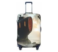 YVNKHKU Housse de valise extensible pour cabine de science-fiction - Durable, anti-rayures, convient aux bagages de 45,7 à 81,3 cm, facile à laver et protection de voyage, noir, Large