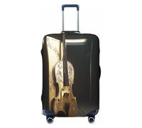 YVNKHKU Magnifique housse de valise extensible en cellophane - Durable, anti-rayures, convient aux bagages de 45,7 à 81,3 cm, facile à laver et protection de voyage, noir, Large