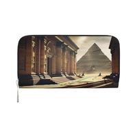 YVNKHKU Portefeuille portefeuille avec pince à billets élégant pour homme et femme, cuir PU, plusieurs compartiments, idéal pour les espèces et les cartes Pyramid Portal, noir, One Size