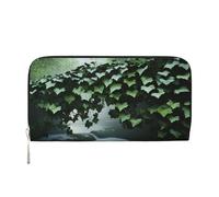 YVNKHKU Portefeuille portefeuille élégant pour homme et femme, cuir PU, plusieurs compartiments, idéal pour les espèces et les cartes, le lierre de la rivière mystérieuse, noir, One Size