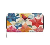 YVNKHKU Portefeuille portefeuille élégant pour homme et femme, cuir PU, plusieurs compartiments, idéal pour les espèces et les cartes, peinture de grue en papier pliable, noir, One Size