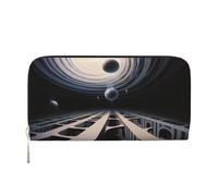 YVNKHKU Portefeuille portefeuille pince à billets élégant pour hommes femmes sacs à main, cuir PU, plusieurs compartiments, idéal pour l'argent liquide et les cartes, copie vectorielle, noir, One Size