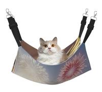 YVNKHKU The Beach and Fireworks at Sunset Hamac réversible pour chat à suspendre doux et respirant Lit réglable pour chaton chiot ou petit et grand