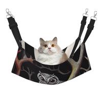 YVNKHKU The Glowing White Owl Hamac réversible pour chat à suspendre doux et respirant Lit réglable pour chaton chiot ou petit et grand