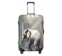 YVNKHKU The Golden Mammoth in the Ruins Housse de valise extensible - Durable, anti-rayures, convient aux bagages de 45,7 à 81,3 cm, facile à laver et protection de voyage, noir, X-Large