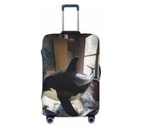 YVNKHKU The Killer Whale in the room Housse de valise extensible - Durable, anti-rayures, convient aux bagages de 45,7 à 81,3 cm, facile à laver et protection de voyage, noir, Small