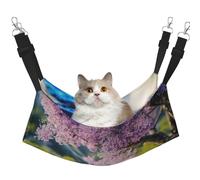 YVNKHKU The Leopard Next to The Lilas Flower Hamac réversible à suspendre doux et respirant pour animal domestique Lit réglable pour chaton chiot ou petit moyen