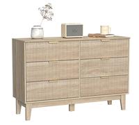 Yvsevnr Commode à 6 Tiroirs en Bois, 120 cm, Meuble de Rangement Commode Chambre Adulte Grande idéale pour Le Salon, la Chambre à Coucher, la Chambre d'enfant, la Chambre d'adolescent et Le Bureau