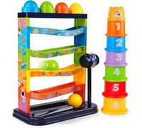 YVV Balance a Ball pour tout-petits, jouets éducatifs de développement du système. 4 boules colorées Exercice d'apprentissage Coordination œil-main Enfants, meilleur cadeau d'anniversaire pour