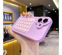 YVWUNH Coque en Silicone Souple avec Ventouse, Mignonne et créative, pour iPhone 17, 16, 15, 14 Plus, 13, 12 Mini, 11 Pro Max. Support pour Selfies. Couleur : Violet Clair. Compatible iPhone 14.